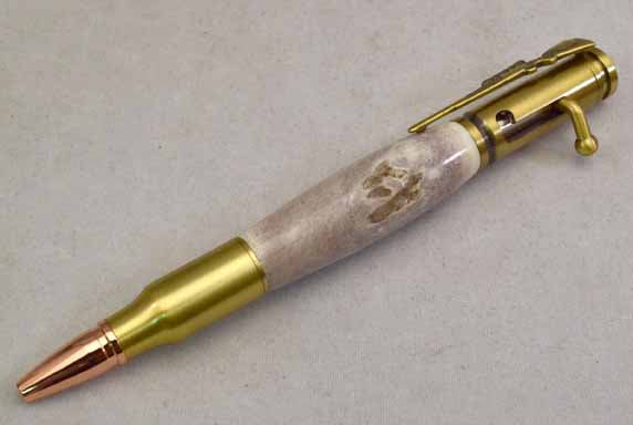 Deer Antler Bolt Action Bullet Pen