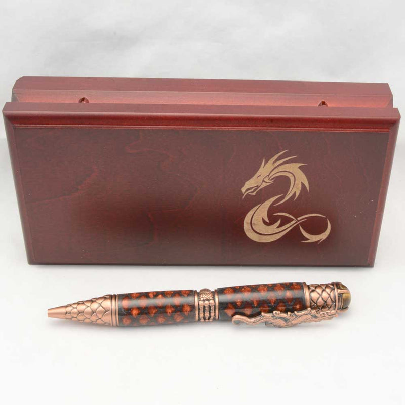 Dragon Ballpoint Twist Pen Alumilite & Wood Scales