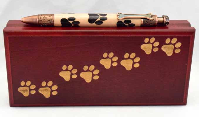 Inlay Dog Paw Print Click Ballpoint Pen